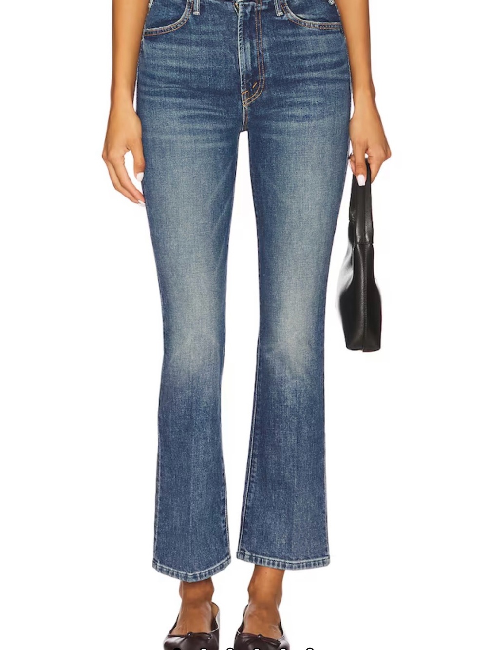 MOTHER Blue Faded Flare Jeans